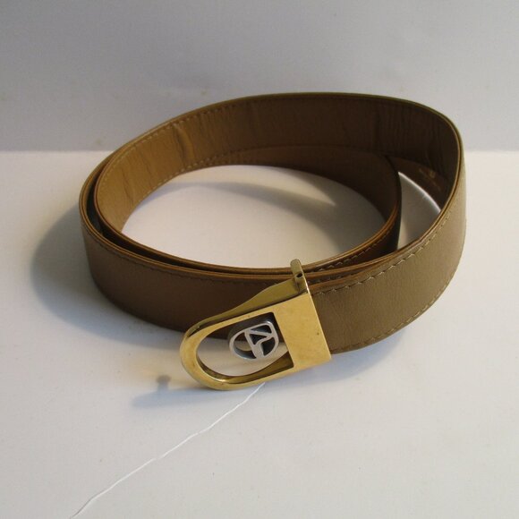 *NAZARENO GABRIELLI LIGHT BROWN LEATHER BELT - MADE IN ITALY - 42"L